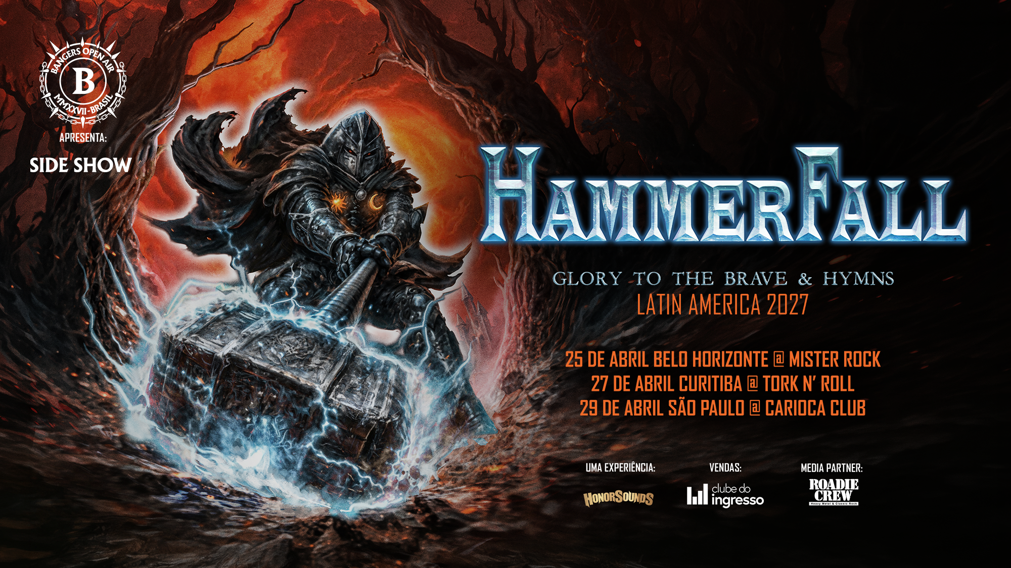 HAMMERFALL GLORY TO THE BRAVE & HYMNS LATIN AMERICA 2027 - CURITIBA no Tork n' Roll em Curitiba